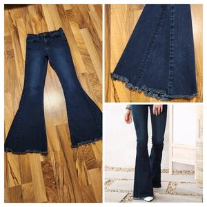 Flying monkey high-rise super flare jeans.